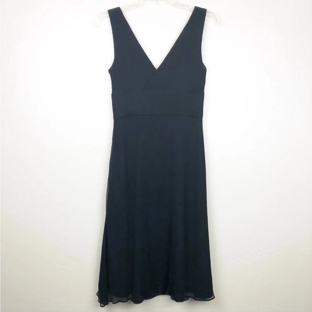 J. Crew | black Sophia dress in silk chiffon - Picture 2 of 5